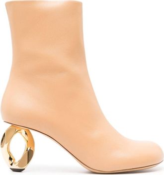 J.W.Anderson 105mm sculpted-heel leather boots - women - Calf Leather/Calf Leather/Calf Leather - 35 - Neutrals