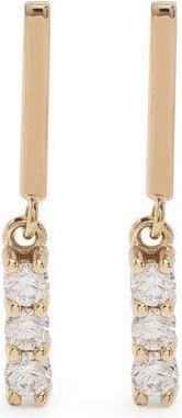 Zoë Chicco 14kt yellow gold Bar diamond drop earrings - women - 14kt Yellow Gold/Diamond - One Size