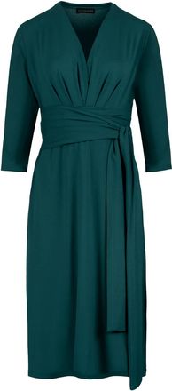 Móveis Conquista Donkergroene Empire Lijn Jurk met Riem