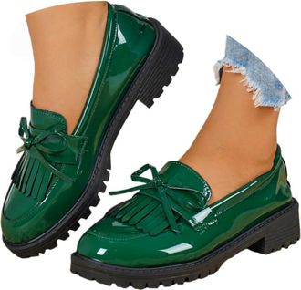 Generic Womens Loafers Flats Comfortable Slip-On Dress Shoes Orthopedic Platform Loafers,Leather Bow Platform Comfortable Chunky Lug Sole Slip on Dressy Busin