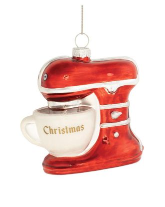 Melrose International Set Of 12 Glass Christmas Baking Mixer Ornament
