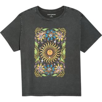 Lucky Brand Colorful Sun Graphic T-Shirt in Jet Black at Nordstrom, Size X-Small