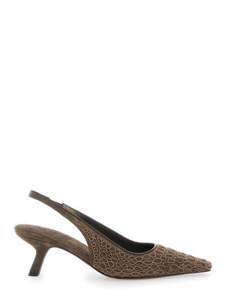 Brunello Cucinelli Brown Slingback Pumps