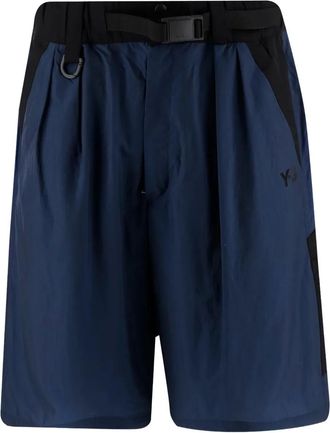 Yohji Yamamoto Bermuda con logo - Blu