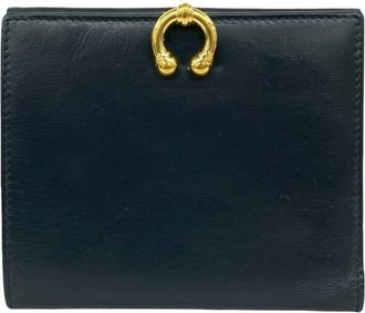 Gucci Navy Leather Wallet (Bi-Fold) (Pre-Owned)