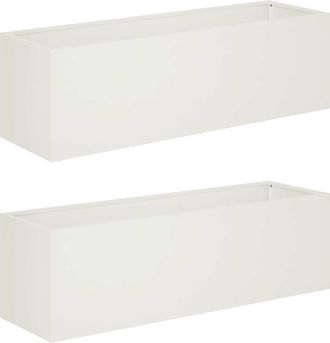 vidaXL Macetero De Jard&iacute;n 2 Uds. Blanco 100 X 30 X 30 Cm Vidaxl