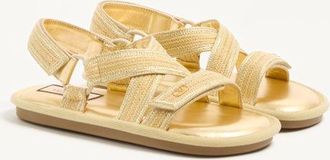 Valentino Garavani Sandalo Lake Powell Con Ricamo Crochet Donna SHELL/ORO 35