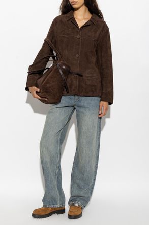 Tory Burch Suede Jacket, Womens, Brown