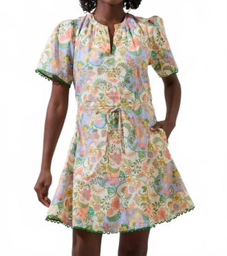 Sugarlips Zamara Floral Bouse Shift Mini Dress In Cream-Yellow-Multi