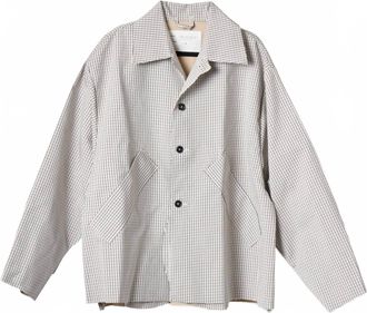 Camiel Fortgens Mens Short Mac Coat In Check