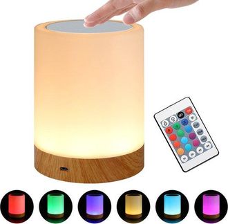 OEM Luz Nocturna Led, Control De Brillo Mediante Control T&aacute;ctil Y Mando A Distancia, 16 Opciones De Color Rgb, 5 Niveles De Brillo Ajustables