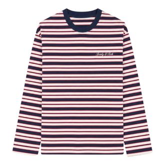 Sporty & Rich Signature Logo Easy Longsleeve - Dames - Tops - Blauw - Maat: M Katoen