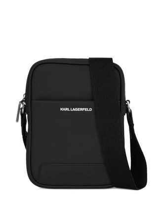 Karl Lagerfeld minimalist logo messenger bag - men - Polyester/Polyurethane - OS - Black
