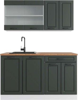 Vicco Cocina Vers&aacute;til R-line, Antracita Casa De Campo/blanco, 140 Cm, Et Roble