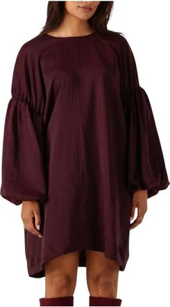 Gestuz Kleedjes, Dames, Paars, L, Bordeaux Rode Korte Jurk