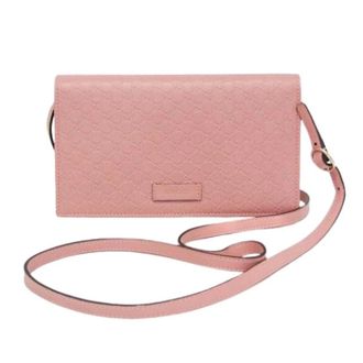 Gucci Pre-owned 466507 Chain/Shoulder Wallet - Dames - Pre-owned - Roze - Maat: ONE Size Leer