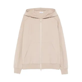 Brunello Cucinelli Brunello Cucinelli, Zip-throughs, female, Beige, Size: XS Lightweight Zip Sweatshirt