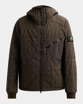 Stone Island Men & apos;s Capospalla Quilted Nylon Hooded Jacket