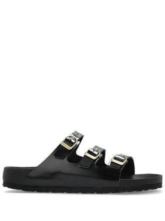 Birkenstock Florida Dbuckle Exquisite Shine Black, Natural Lea Shoes
