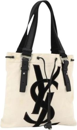 Saint Laurent Pre-owned Tote Bags, female, White, Size: ONE SIZE Pre-owned Vintage Tote Bag