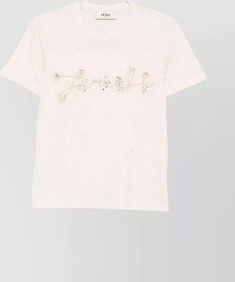Fendi sequin embellished short sleeve t-shirt