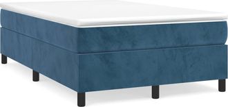 vidaXL Cama Box Spring Con Colch&oacute;n Terciopelo Azul Oscuro 120x190 Cm Vidaxl