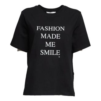 Victoria Beckham T-Shirts, female, Black, Size: M Crewneck Short-Sleeve T-shirt