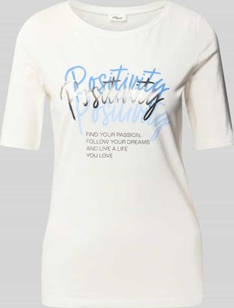 s.Oliver Red Label Slim Fit T-Shirt aus Baumwoll-Mix in Weiss, Größe 36