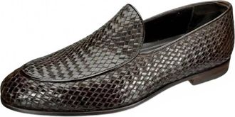 Bontoni Mens Antonino Woven Ventian Shoes In Chocolate