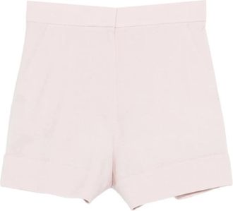 Max Mara Wool Mohair Silk Canvas Shorts - Dames - Bermuda - Roze - S - Wol - Korte Broeken