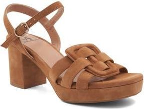 Aquatalia Micah Block Heel Quarter Strap Suede Sandal in Caffe at Nordstrom Rack, Size 8