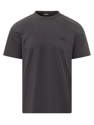 Ermenegildo Zegna Dark Grey Logo T-Shirt