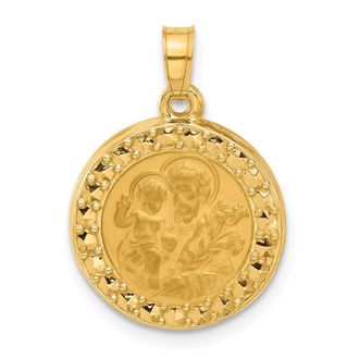 Diamond2Deal 14k Yellow Gold Hollow St. Joseph Medal