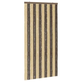 vidaXL Cortina De Insectos De Chenilla Marr&oacute;n Oscuro Y Beige Vidaxl