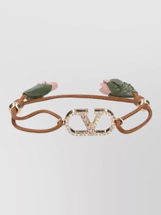 Valentino Garavani rhinestone flower chain bracelet