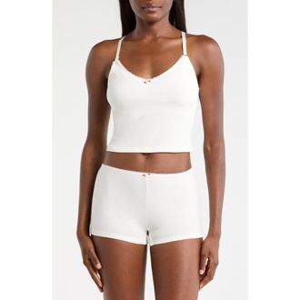 Kilo Brava Rib Crop Camisole in White at Nordstrom, Size 3X-Large