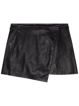 Diesel L-Kesselle leather skirt - women - Cotton/Sheepskin/Spandex/Elastane - 36 - Black