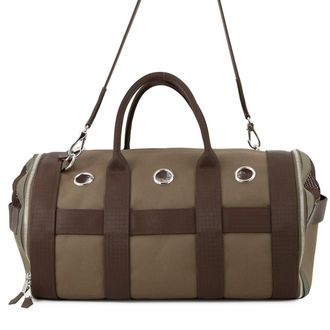 Herm&egrave;s Feu Khaki Leather Pet Bag (Pre-Owned)