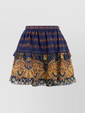 Valentino Garavani printed linen a-line skirt