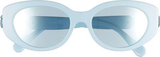Swarovski 53mm Oval Sunglasses in Light Blue at Nordstrom Rack