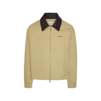 Cole Buxton Leather-collar Logo-print Jacket