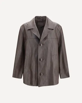Prada Leather Caban Jacket Male 46
