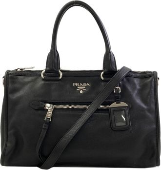 Prada Black Leather Tote Bag (Pre-Owned)