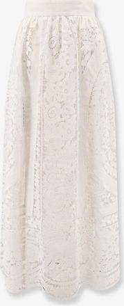 Dolce & Gabbana Gonna in lino e cotone con ricami in pizzo - DOLCE & GABBANA - gender_Woman