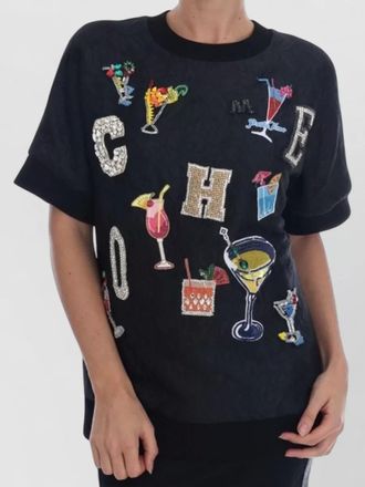 Dolce & Gabbana silk blend short-sleeve relaxed-fit sweater