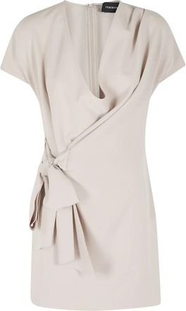 Federica Tosi Wrap Dresses, female, Beige, Size: XS Draped Mini Dress
