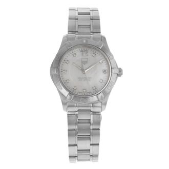 Tag Heuer Pre-owned Tag Heuer Aquaracer Diamond White Mother of Pearl Dial Ladies Watch WAF1312.BA0817