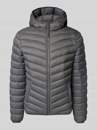 Review Steppjacke mit Kapuze in Dunkelgrau, Größe XL