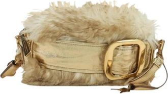 Prada Pre-owned Vintage Fur Shoulder Bag - Dames - Vintage Schoudertas - Beige - ONE Size - Vintage