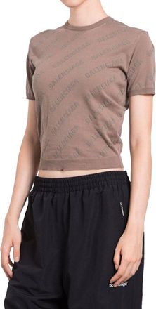 Balenciaga Womens Brown Cotton Tank Tops